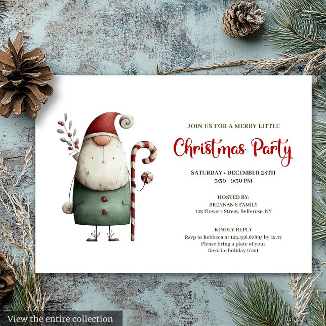 Invitation Playful Funny Santa Watercolor Holiday Celebration (Playful Funny Santa Watercolor Holiday Celebration)