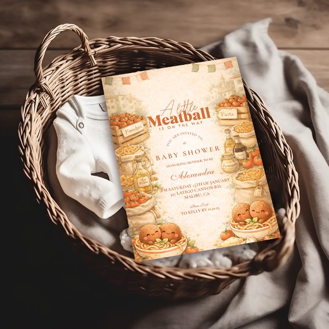 Invitation Playful Little Meatball Baby Shower (Créateur téléchargé)