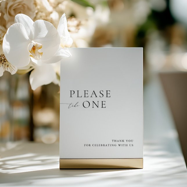 Invitation Please Take One Minimalist Wedding Favor Sign (Please Take One Minimalist Wedding Favor Sign)