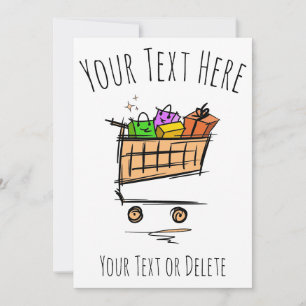 Invitation Plein panier / chariot / Vente hivernale. Promotio