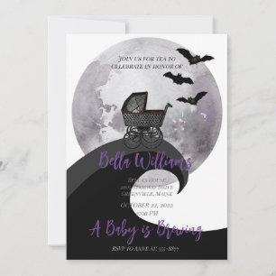 Invitation Pleine lune Bébé Porte Chasse Baby shower de cuisi