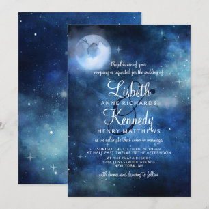 Invitation Pleine lune Ciel Lunaire Galaxie céleste Étoiles M