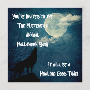 Lune Loup Invitations Faire Part Zazzle