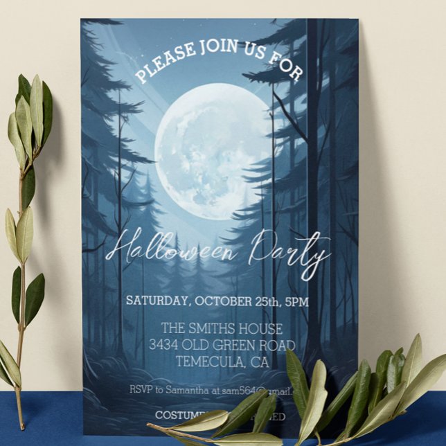Invitation Pleine lune Forest Halloween (Créateur téléchargé)