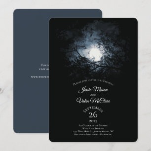 Invitation Pleine lune Lune Nuit Gothique Mariage