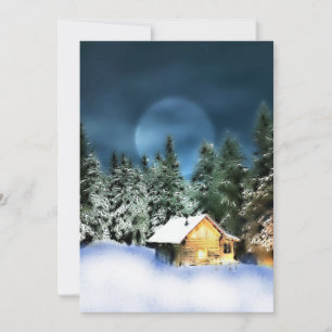 Invitation Pleine lune Rustic Log Cabine