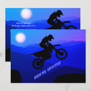 Invitation Pleine lune Vélo Dirt Voyage de nuit Motocross Ann