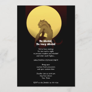Invitation Pleine lune Werewolf Halloween