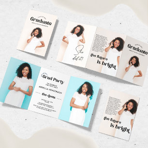 Invitation pliable en trois volets avec 5 photos p