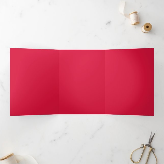 Invitation pliable triple Crimson & Beige – Person (Intérieur)