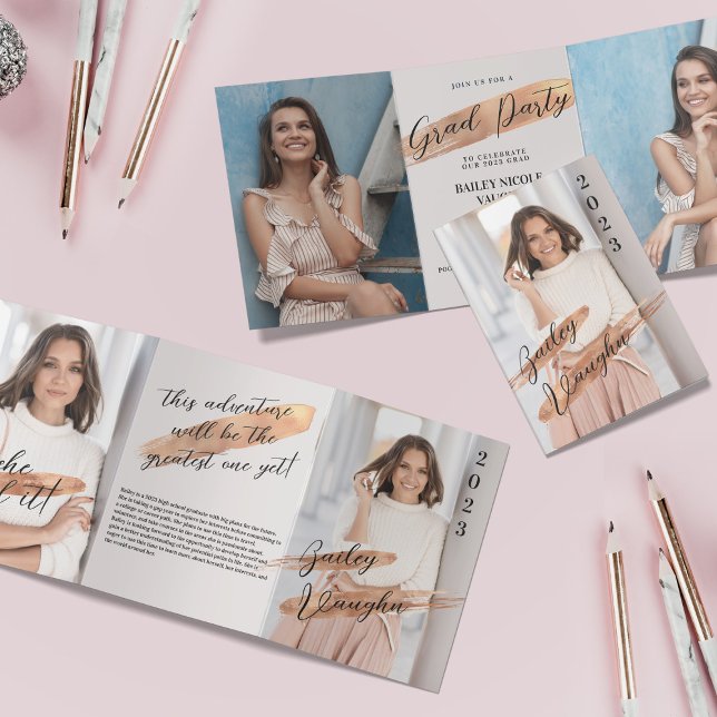 Invitation pliable triptyque de remise de diplômes (Créateur téléchargé)