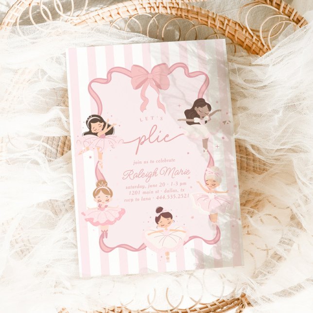 Invitation Plié Girls Coquette Ballerina Anniversaire (Créateur téléchargé)