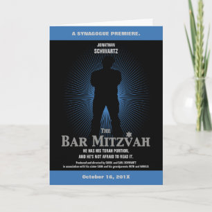 Invitation pliée de star de cinéma de Mitzvah de