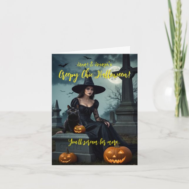 Invitation pliée déplaisante Chic Halloween (Devant)