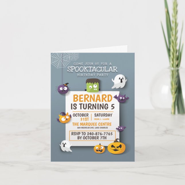 Invitation pliée du parti Anniversaire de enfant d (Devant)