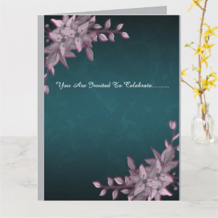 Invitation pliée élégante avec motif floral pour l