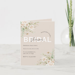 Invitation pliée élégante florale pour une douche 