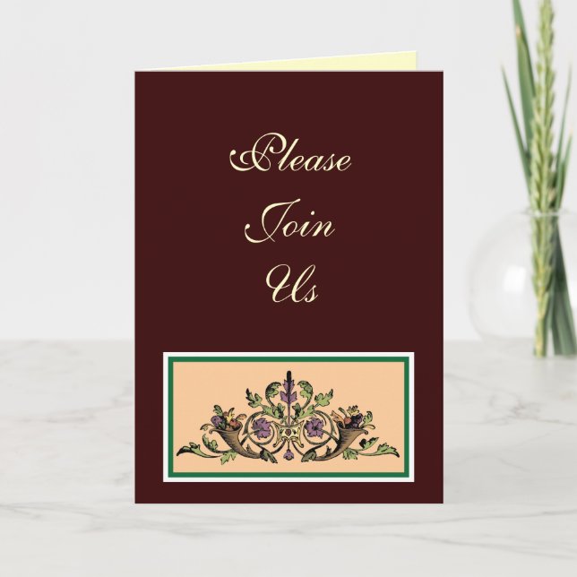 Invitation pliée personnalisée de Thanksgiving Cor (Devant)