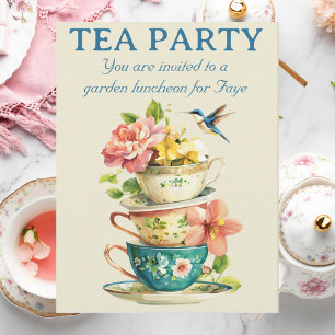 Invitation pliée Tea Party
