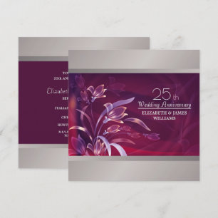 Invitation Plim   Soirée du 25e anniversaire Silver Floral