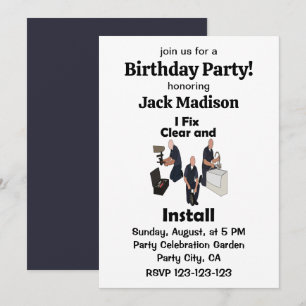 Invitation Plombier Je Répare Installe Anniversaire Fête