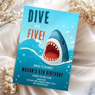 Invitation Plongée de requin pour les 5 ans