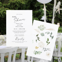 Plongée sur l'invitation Baby shower de scène