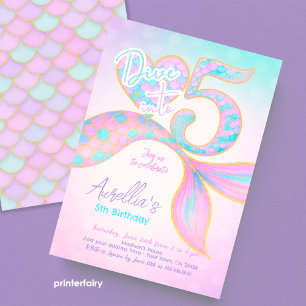 Invitation Plonger dans cinq sirènes Anniversaire