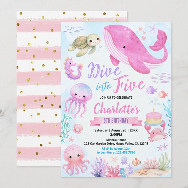 Invitation Plongez dans Five Under The Sea 5ème Anniversaire  (Devant / Derrière)