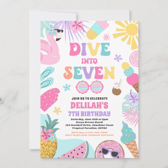 Invitation Plongez dans la fête d'anniversaire des 7 ans de l (Devant)