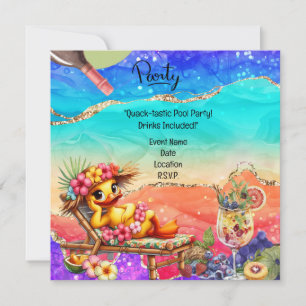 Invitation "Plongez dans le plaisir : Duck Pool Party avec de
