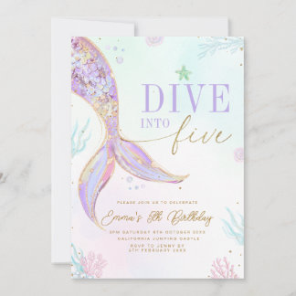 Invitation Plongez dans l'invitation anniversaire cinq ans de