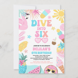 Invitation Plongez dans Six Fête d'anniversaire de 6 ans sur