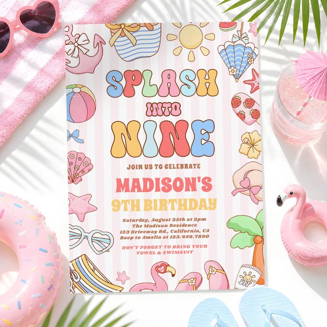 Invitation Plongez dans une fête d'anniversaire tropicale de  (Créateur téléchargé)