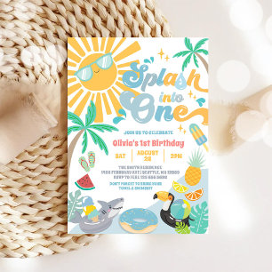 Invitation Plongez dans une fête d'été pour un premier annive