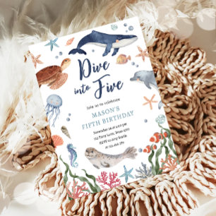 Invitation Plongez en cinq sous la mer Nautique 5e anniversai
