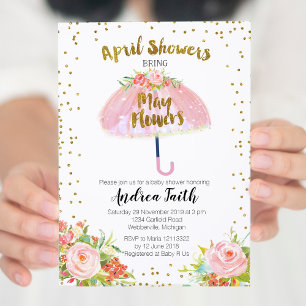 Invitation Pluie d'Avril Fleurs de Mai
