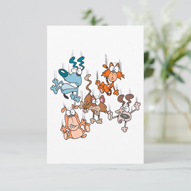Invitation Pluie de Chats et de Chiens Animaux Drôles Tempête (Créateur téléchargé)