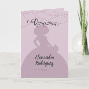 Invitation Plum à sucre violet Charro Silhouette Quinceanera
