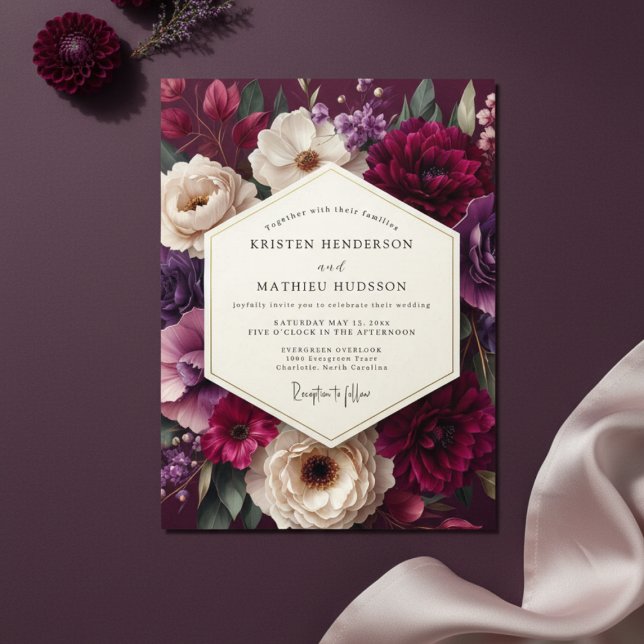 Invitation Plum Bloom Ethereal Wedding (Créateur téléchargé)