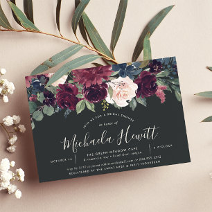 Invitation Plum Blossom Automne Hiver Floral Fête des mariées