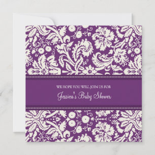 Invitation Plum Damask Custom