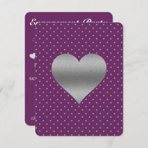 Invitation Plum Et Argent Coeur Polka Dot Douche Party