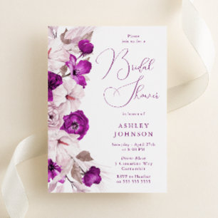Invitation Plum et Fête des mariées florale