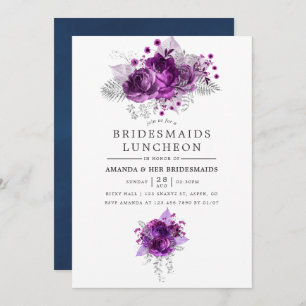 Invitation Plum et marine Aquarelle Bridesservatrices Déjeune