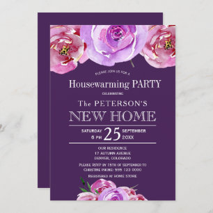 Invitation Plum floral automne pelouse blush