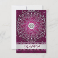 Plum Ganesh Hindu, Parchemins Argent Mariage RSVP