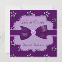 Plum Purple Island Flowers & Rhinestones Mariage