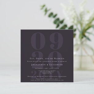 Invitation Plum Purple Minimaliste Gras Type Dîner De Répétit