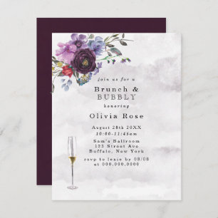 Invitation Plum Violet Botanique Peony Brunch & Bubbly